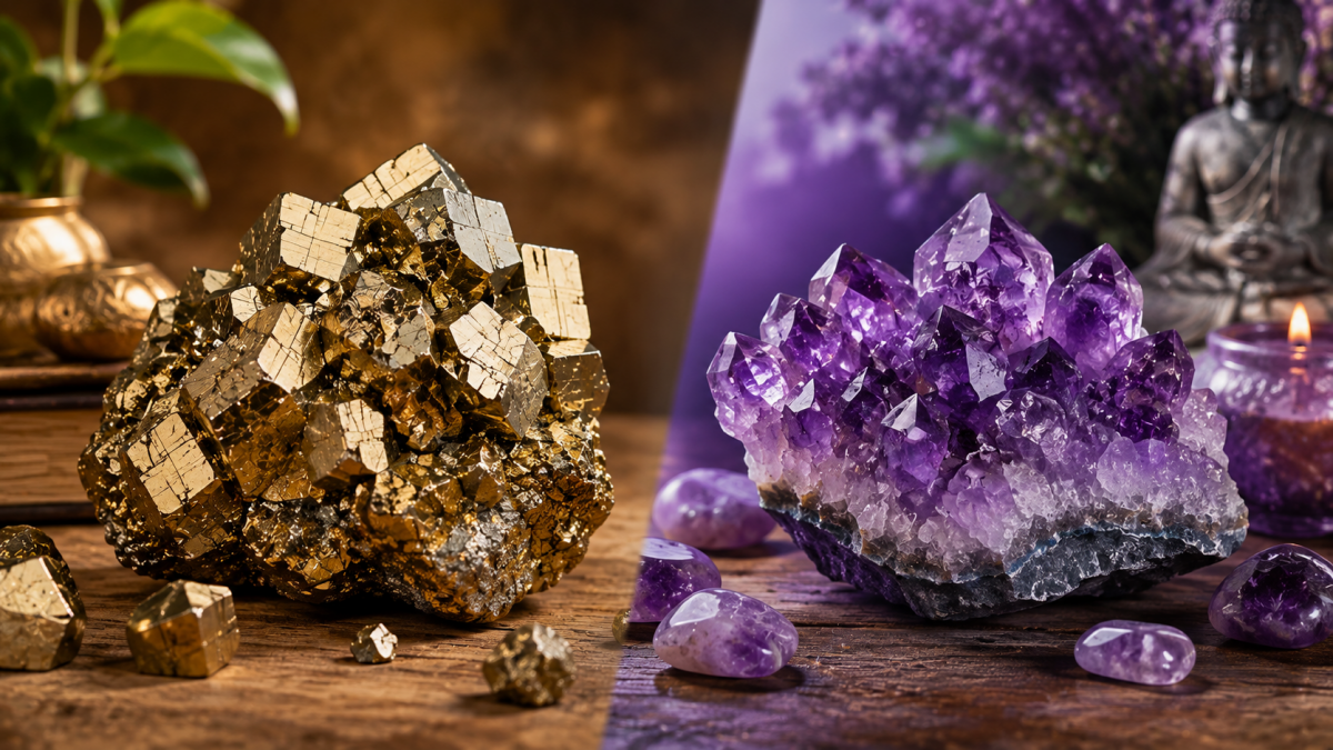 Pyrite vs Amethyst: Meaning, Uses & Traditional Significance - AstroGuruji