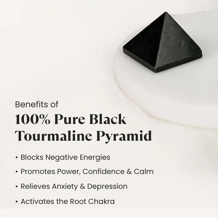100% Pure Black Tourmaline Pyramid - Astroguruji