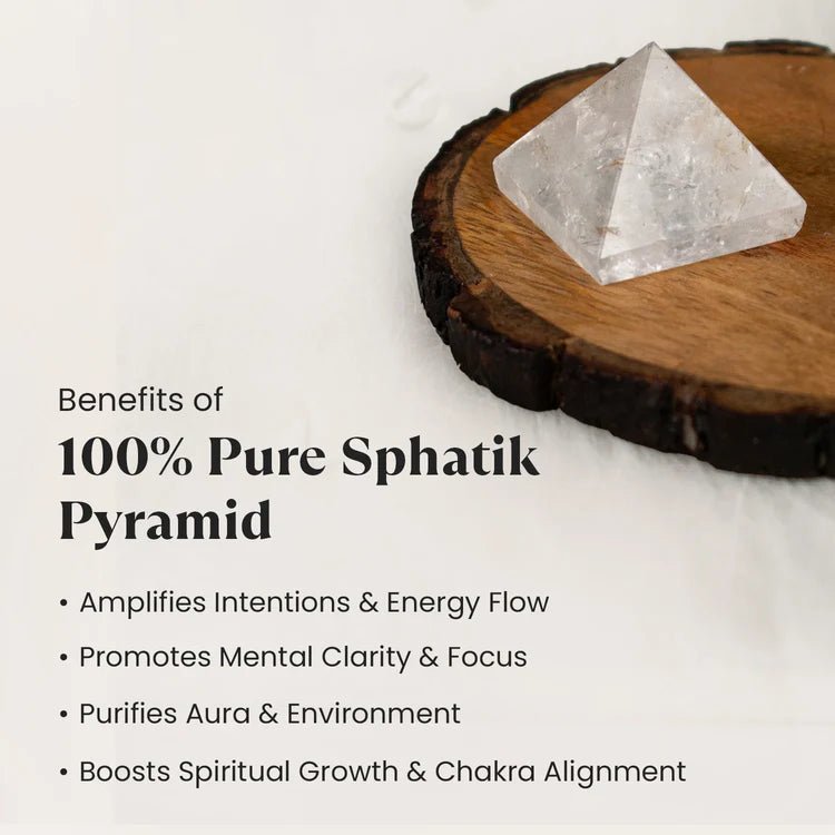 100% Pure Sphatik Pyramid - Astroguruji
