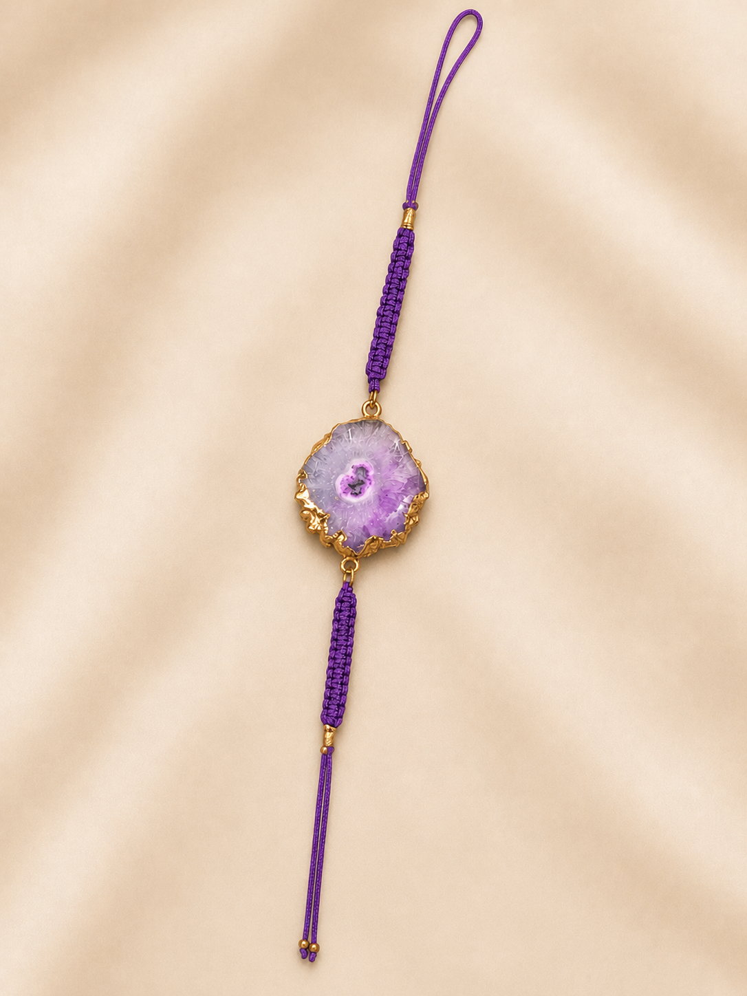 Amethyst Aura Crystal Rakhi – Healing, Protection & Positive Energy