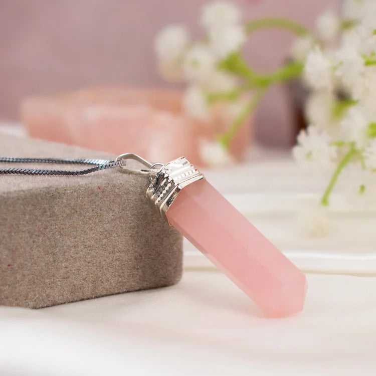 Rose Quartz Pencil Pendant