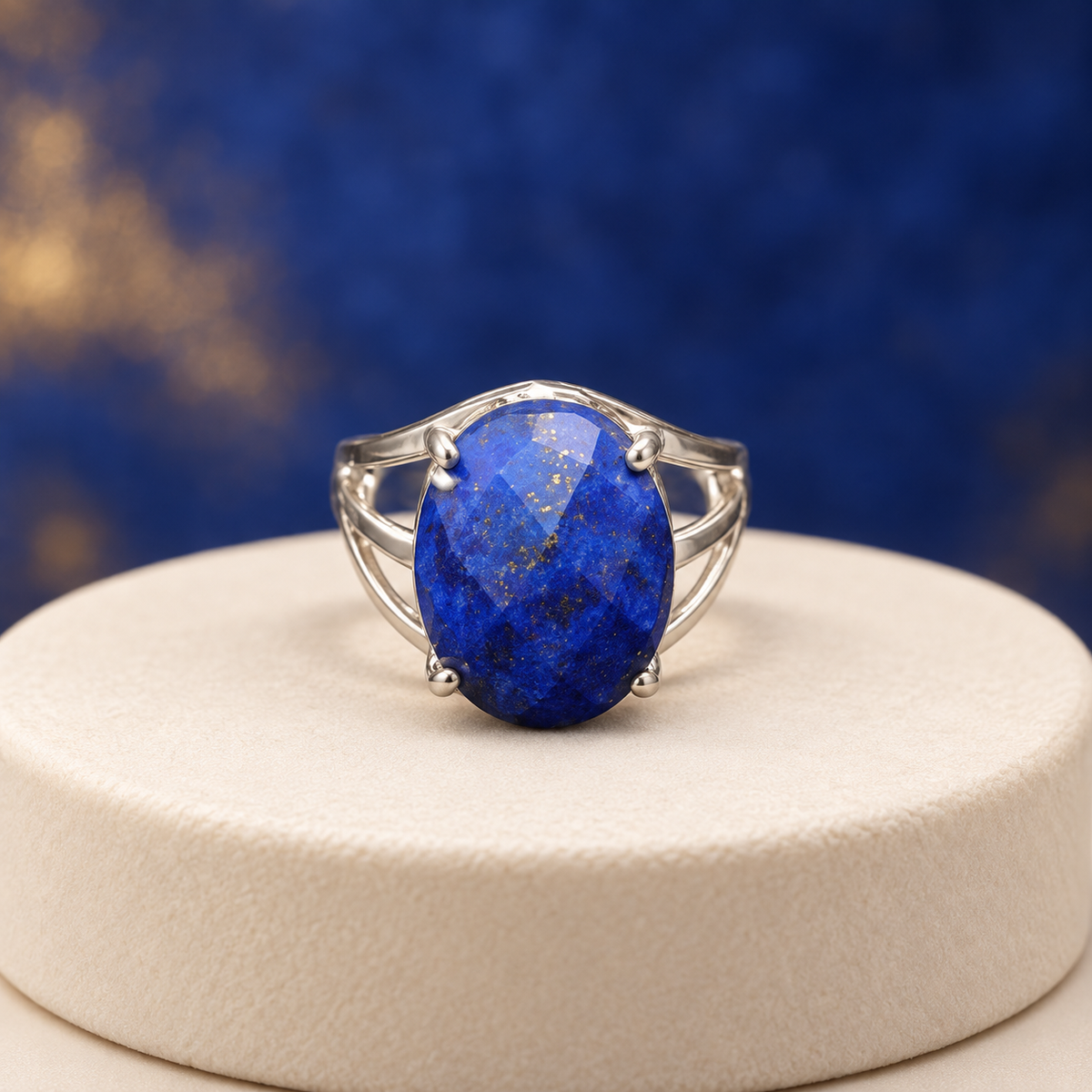 Lapis Lazuli Stone Ring for Libra (Tula Rashi) – Blue Oval Gemstone Ring for Men & Women