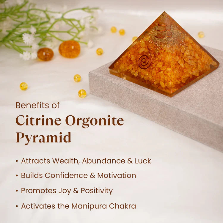 Vyapar Vridhi Pyramid - Made from Citrine Crystals