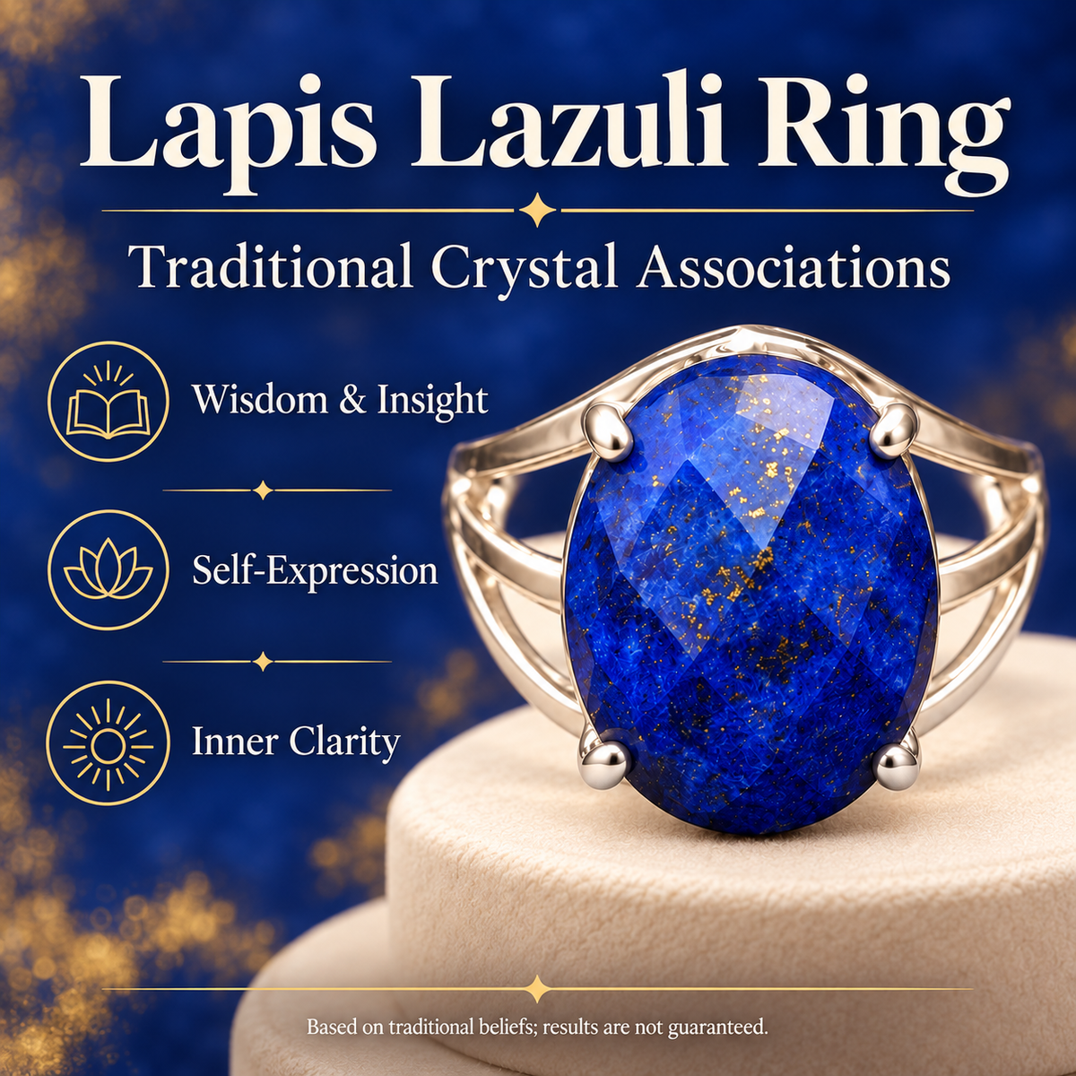 Lapis Lazuli Stone Ring for Libra (Tula Rashi) – Blue Oval Gemstone Ring for Men & Women