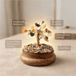 Colorful 7 chakra crystal tree on dome base for home decor and spiritual healing