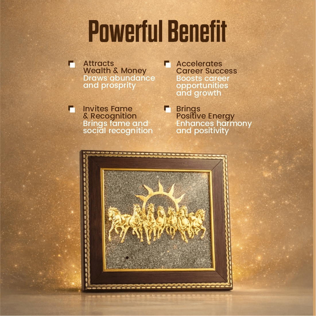 7 Horses on Raw Pyrite Frame - Astroguruji