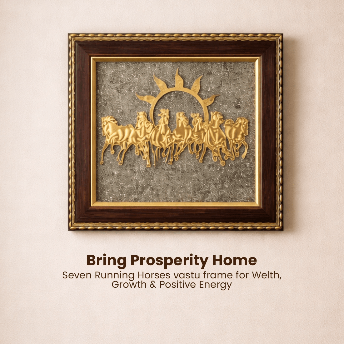 7 Horses on Raw Pyrite Frame - Astroguruji