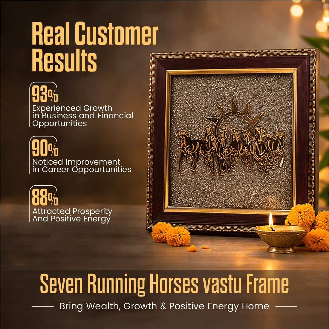7 Horses on Raw Pyrite Frame - Astroguruji