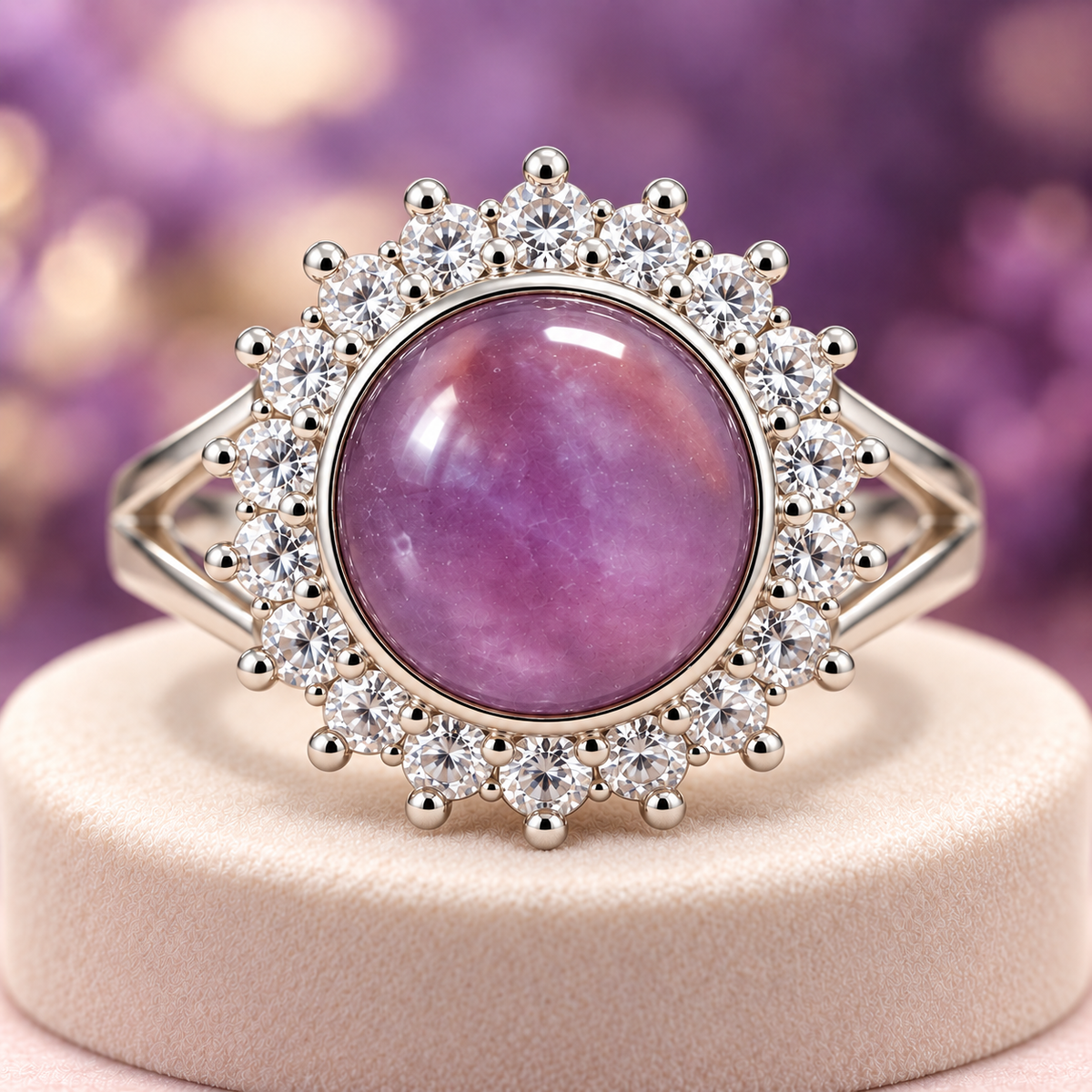 Amethyst Gemstone Ring for Kumbh Rashi (Aquarius) – Diamond Accent Ring for Men & Women