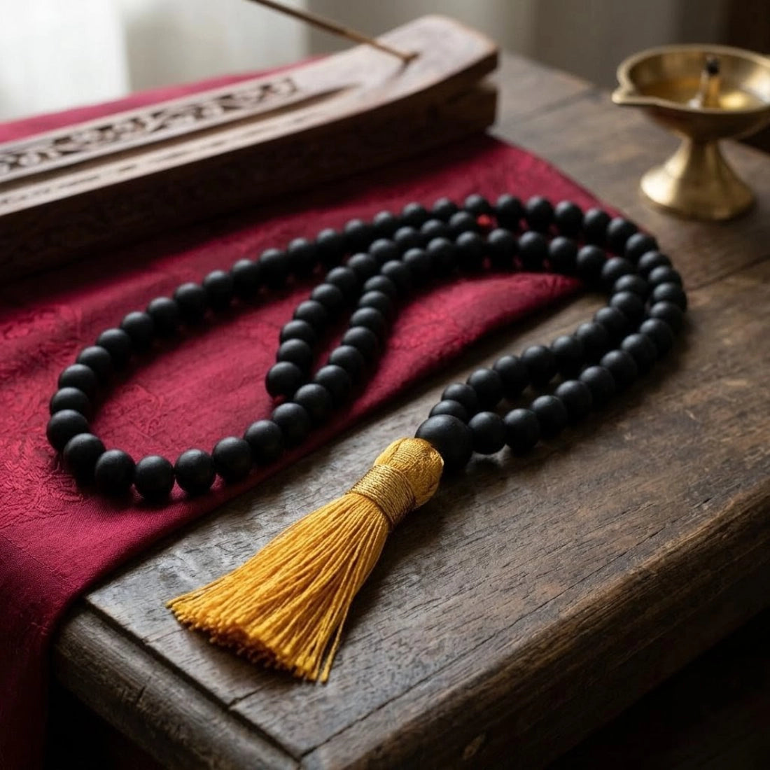 Karungali Malai 8mm – 108+1 Authentic Ebony Wood Beads (Govt. Certified)