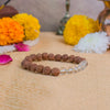 5 Mukhi Rudraksha Bracelet With White Crystals