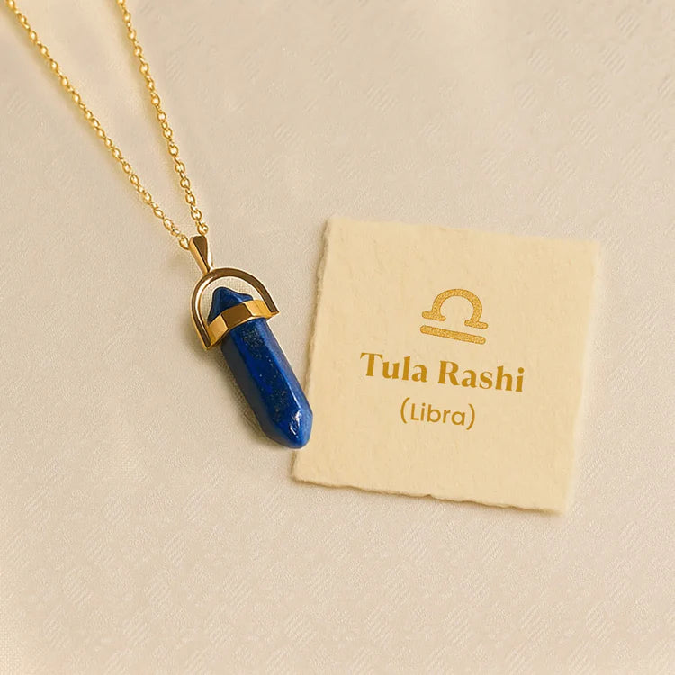 Lapis Lazuli Pencil Pendant (Tula Rashi) Libra