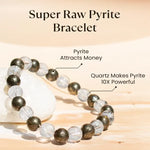Raw Pyrite Bracelet for wealth and success with clear quartz - AstroGuruji