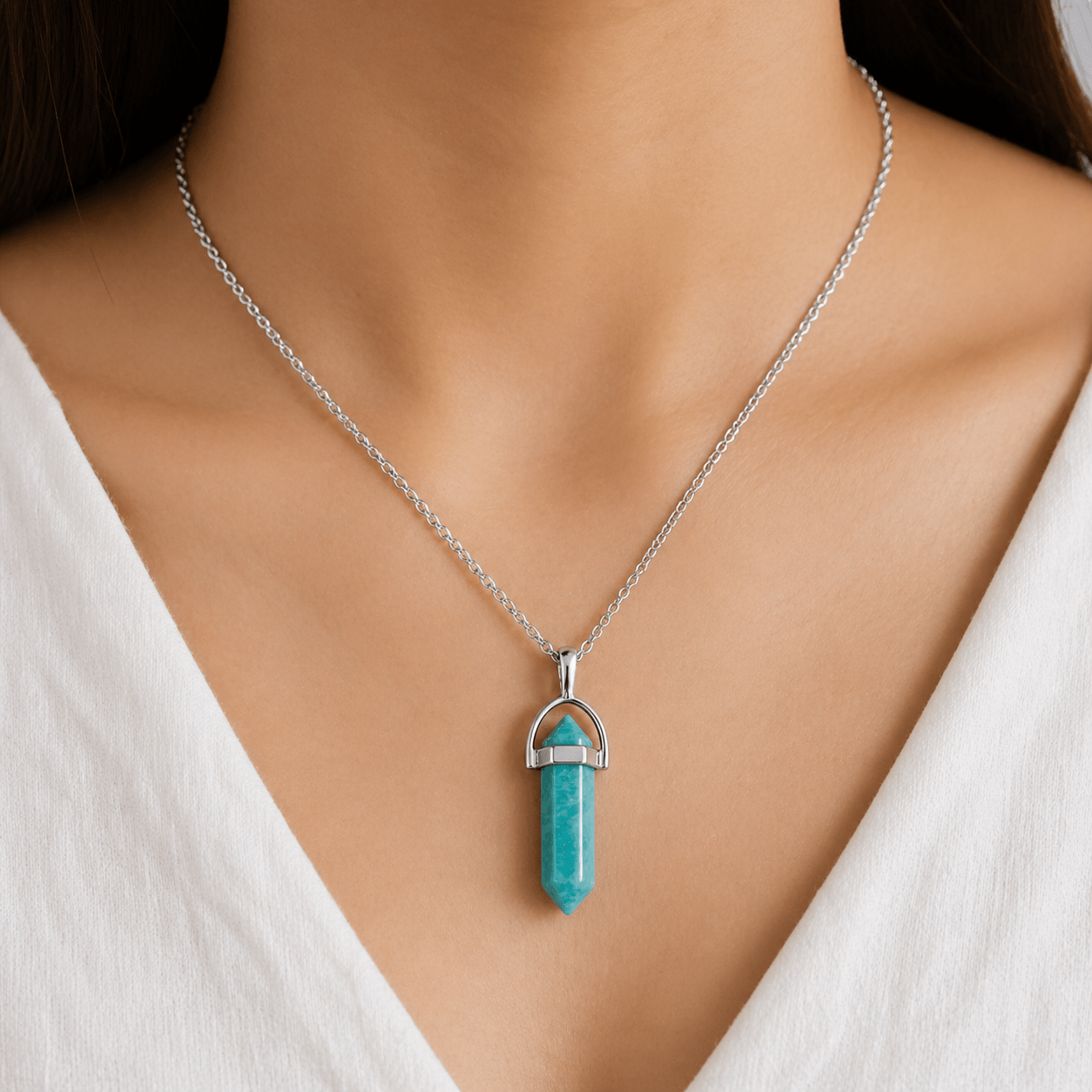 Amazonite Pencil Pendant (Kanya Rashi) Virgo - AstroGuruji