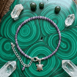 Top View of Amethyst Anklet from AstroGuruji