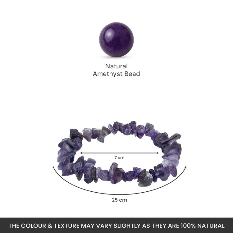 Amethyst Chips Bracelet Stretchable - Astroguruji