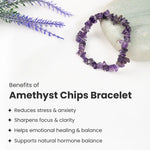 Amethyst Chips Bracelet Stretchable - Astroguruji