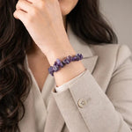 Amethyst Chips Bracelet Stretchable - Astroguruji