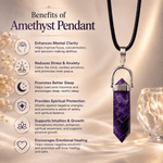 Amethyst Crystal Pencil Pendant Necklace - AstroGuruji