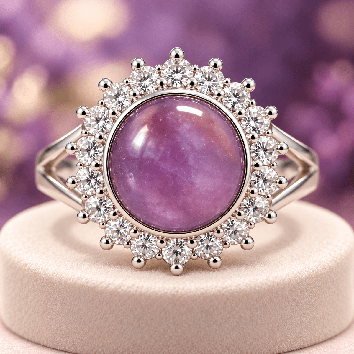 Amethyst Gemstone Ring for Kumbh Rashi (Aquarius) – Diamond Accent Ring for Men & Women - AstroGuruji