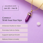 Amethyst Pencil Pendant (Kumbha Rashi) Aquarius - Astroguruji