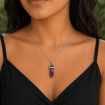 Amethyst Pencil Pendant (Kumbha Rashi) Aquarius - AstroGuruji