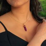 Amethyst Pencil Pendant (Kumbha Rashi) Aquarius - Astroguruji