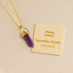 Amethyst Pencil Pendant (Kumbha Rashi) Aquarius - Astroguruji