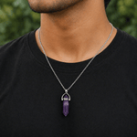 Amethyst Pencil Pendant (Kumbha Rashi) Aquarius - AstroGuruji