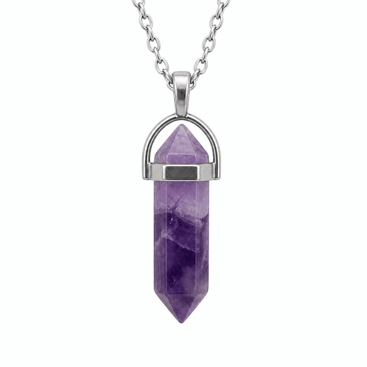 Amethyst Pencil Pendant (Kumbha Rashi) Aquarius - AstroGuruji
