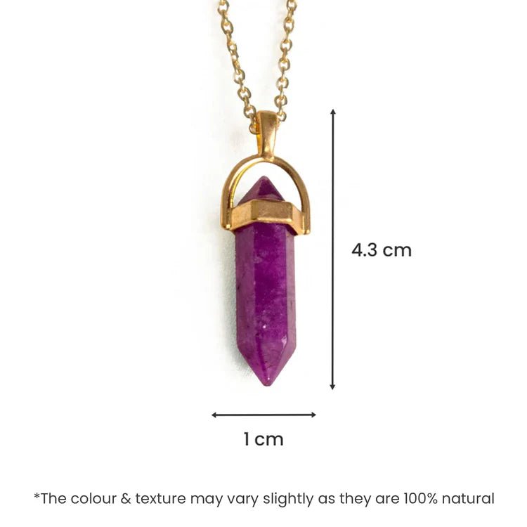 Amethyst Pencil Pendant (Kumbha Rashi) Aquarius - Astroguruji