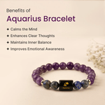 Aquarius (कुंभ राशि) Zodiac Amethyst & Lapis Lazuli Bracelet - AstroGuruji