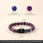 Aquarius (कुंभ राशि) Zodiac Amethyst & Lapis Lazuli Bracelet - AstroGuruji
