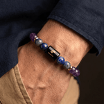 Aquarius (कुंभ राशि) Zodiac Amethyst & Lapis Lazuli Bracelet - AstroGuruji