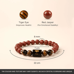 Aries (मेष राशि) Zodiac Red Jasper & Tiger Eye Bracelet - AstroGuruji