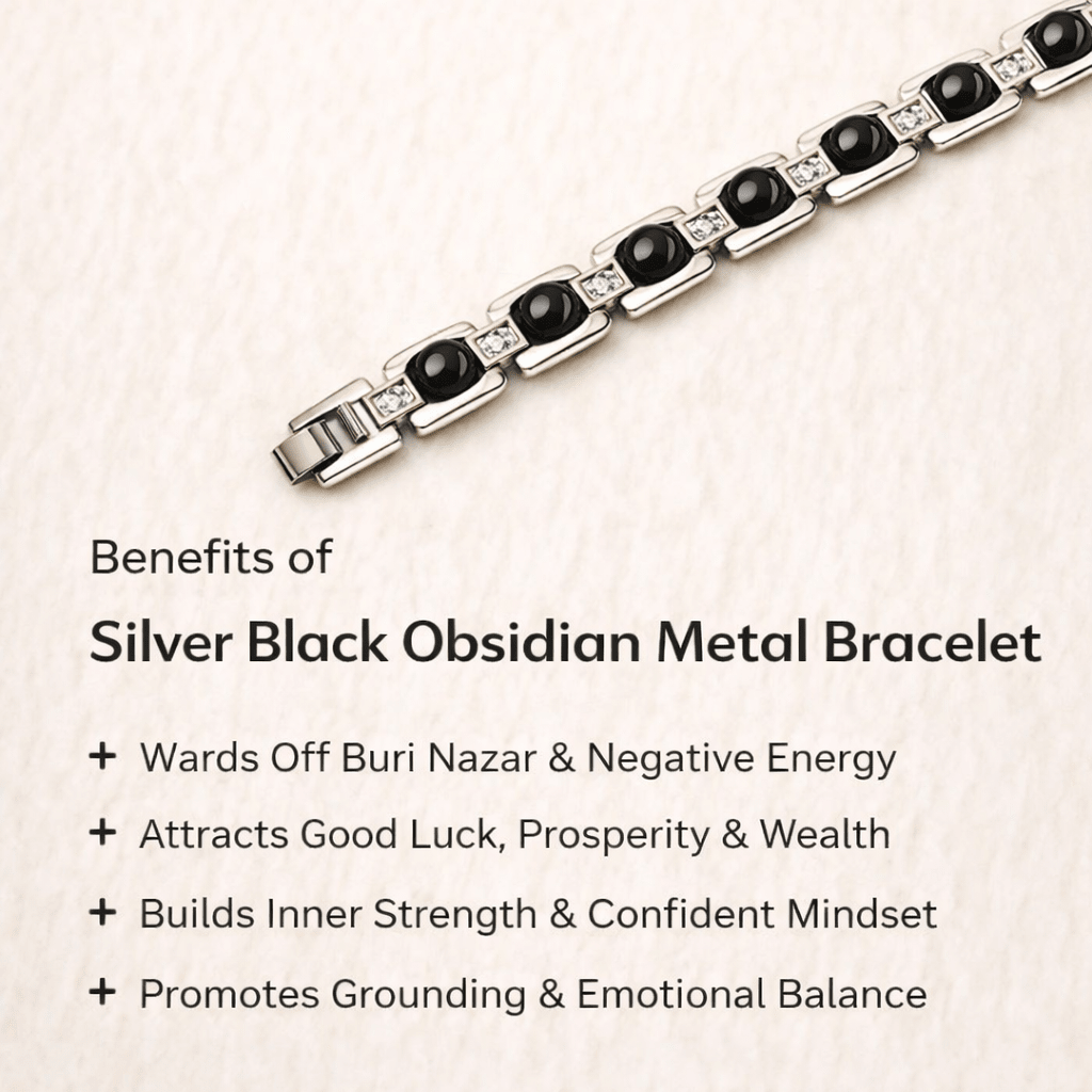 Obsidian bracelet for negative energy protection