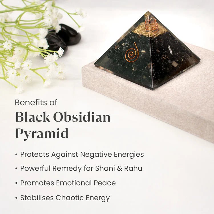 Black Obsidian Pyramid for protection and grounding energy - AstroGuruji