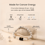Cancer (कर्क राशि) Zodiac Howlite & Milky Quartz Bracelet - AstroGuruji