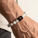 Cancer (कर्क राशि) Zodiac Howlite & Milky Quartz Bracelet - AstroGuruji