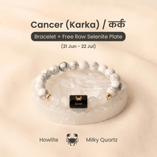 Cancer (कर्क राशि) Zodiac Howlite & Milky Quartz Bracelet - AstroGuruji