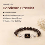 Capricorn (मकर राशि) Zodiac Garnet & Milky Quartz Bracelet - AstroGuruji