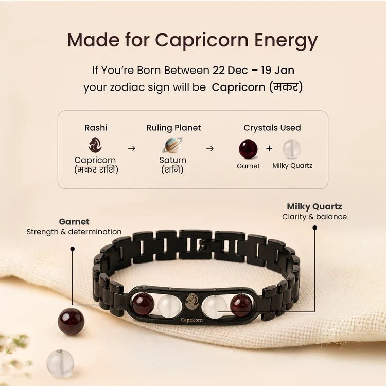 Capricorn Zodiac Metal Bracelet - AstroGuruji