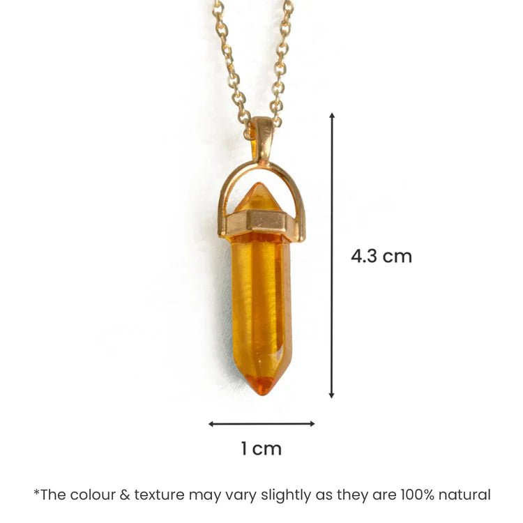 Citrine Pencil Pendant (Simha Rashi) Leo - Astroguruji