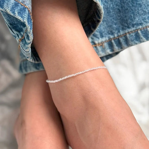 Crystal anklet for focus and calm energy