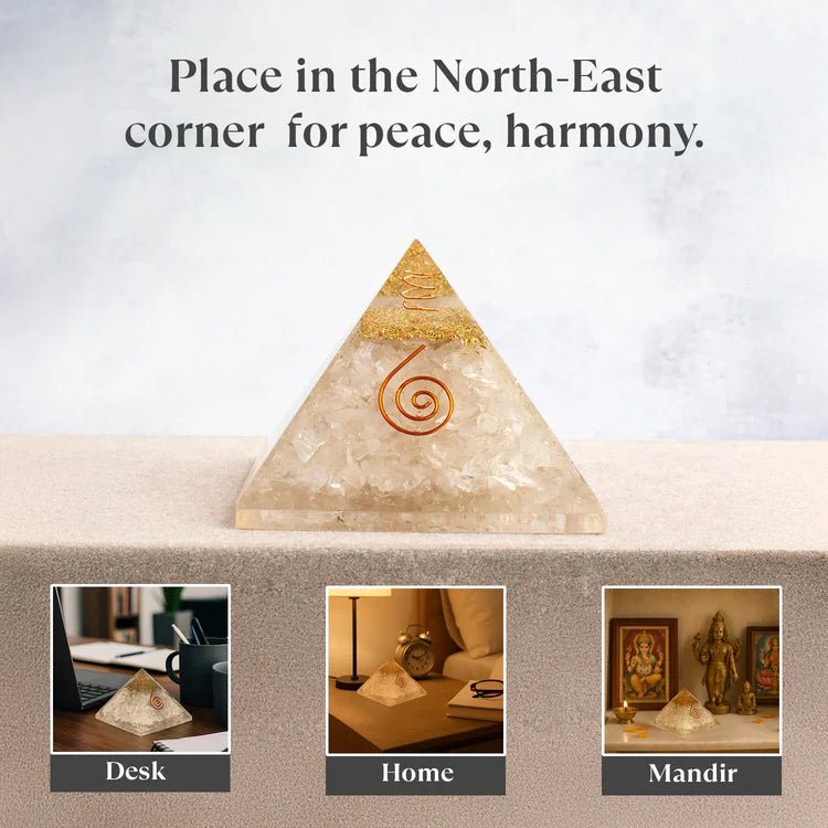 Manifestation Crystal Pyramid for Home and Office - AstroGuruji