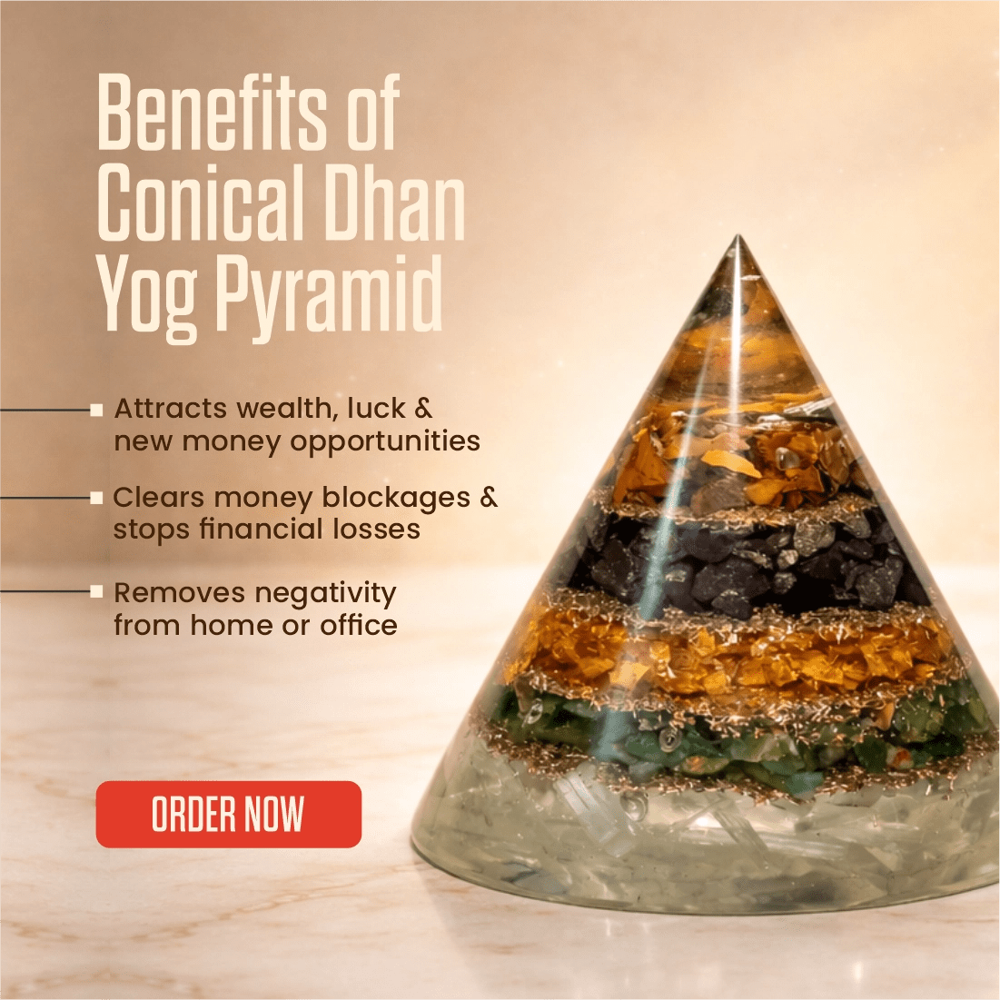 Conical Dhan Yog Pyramid - Astroguruji