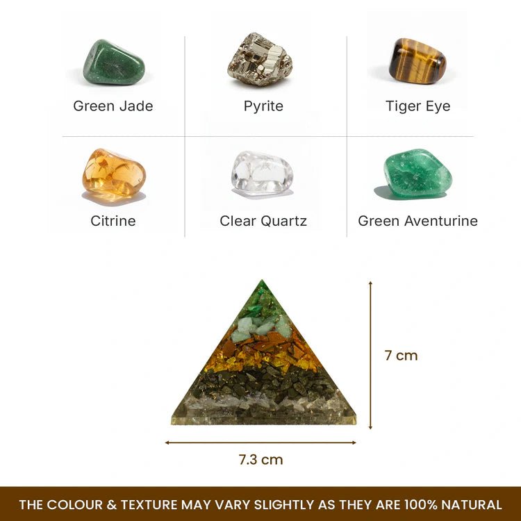 Money Attraction Pyramid with Pyrite Citrine - AstroGuruji