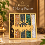 Dhanyog 7 Horse Frame – Premium Golden Vastu Wall Decor for Wealth, Success & Positive Energy - AstroGuruji