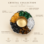 Dhanyog Divo – 5 Natural Crystal Stone Diya Holder for Pooja, Home Decor & Gifting - AstroGuruji