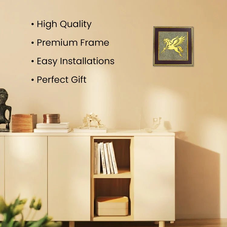 Flying Horse on Raw Pyrite Frame - Astroguruji